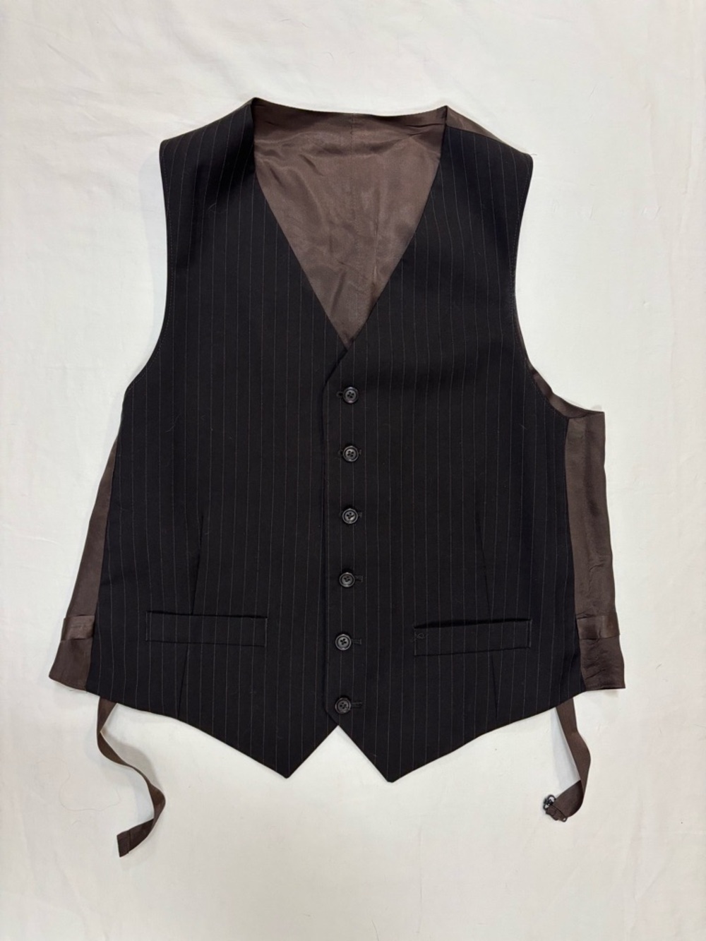 Men's Black Pinstripe Vest - Classic Formal Waistcoat